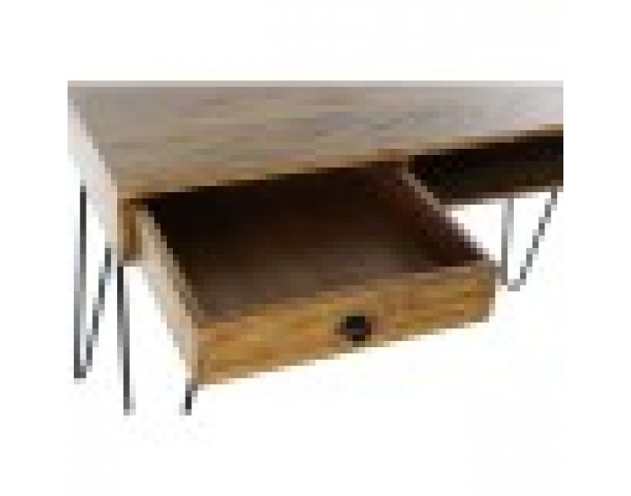 Бюро DKD Home Decor Естествен Черен Метал (115 x 55 x 76 cm)