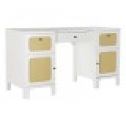 Бюро DKD Home Decor Ела Бял Pатан (140 x 50 x 76 cm) - Бюра