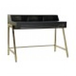 Бюро DKD Home Decor Черен Метал Златен Дърво манго (125 x 74 x 93.5 cm) - Бюра