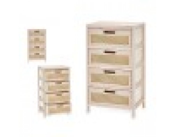 Скрин GiftDecor Rattan Естествен 40 x 73 x 29 cm 4 чекмеджета