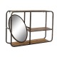 Лавица DKD Home Decor 73 x 19 x 50 cm Огледало Черен Метал Дървен Тъмно сив