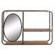Лавица DKD Home Decor 73 x 19 x 50 cm Огледало Черен Метал Дървен Тъмно сив