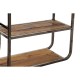Лавица DKD Home Decor 73 x 19 x 50 cm Огледало Черен Метал Дървен Тъмно сив