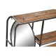 Лавица DKD Home Decor 73 x 19 x 50 cm Огледало Черен Метал Дървен Тъмно сив