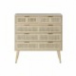 Скрин DKD Home Decor Естествен Дърво от пауловния Дървен MDF Scandi 80 x 39,5 x 81 cm - Скринове