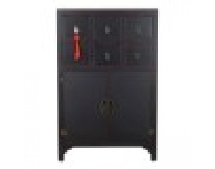 Скрин DKD Home Decor Черен Червен Многоцветен Ела Дървен MDF Ориенталски 63 x 27 x 101 cm