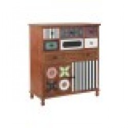Скрин DKD Home Decor Дървен Кафяв Многоцветен Модерен Дървен MDF (90 x 40 x 104 cm) - Скринове