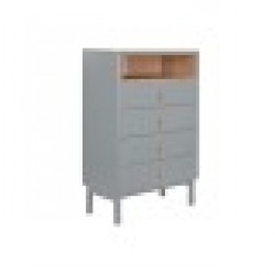 Скрин Home ESPRIT Син Сив полипропилен Дървен MDF 80 x 40 x 117 cm - Скринове