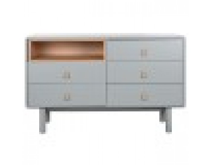 Скрин Home ESPRIT Син Сив Естествен полипропилен Дървен MDF 120 x 40 x 75 cm