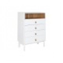 Скрин Home ESPRIT Бял Естествен полипропилен Дървен MDF 80 x 40 x 117 cm - Скринове