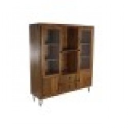 Витрина DKD Home Decor Кристал Aкациево дърво (145 x 40 x 162 cm) - Скринове