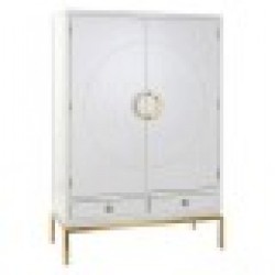 Шкаф DKD Home Decor Бял Златен Метал Топола 120 x 50 x 175 cm - Скринове