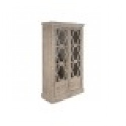 Витрина Home ESPRIT Бял Дърво манго 120 X 50 X 210 cm - Скринове
