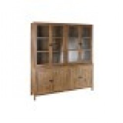Витрина Home ESPRIT Естествен Кристал Дърво манго 200 x 45 x 230 cm - Скринове