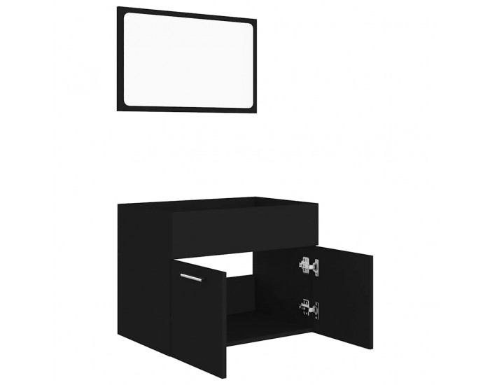 Sonata H Комплект мебели за баня от 2 части, черен, ПДЧ