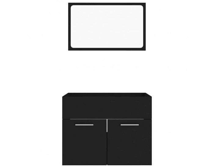 Sonata H Комплект мебели за баня от 2 части, черен, ПДЧ