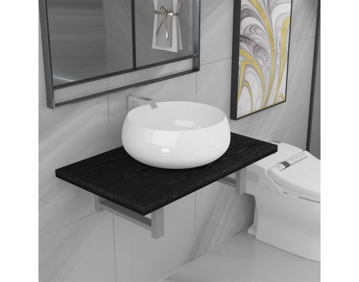 Sonata H Комплект мебели за баня от две части, керамика, черен