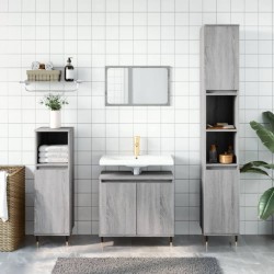 Sonata H Комплект шкафове за баня от 3 части инженерно дърво Сив сонома - Комплекти