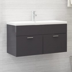 Sonata H Долен шкаф за мивка, сив гланц, 90x38,5x46 см, инженерно дърво - Комплекти