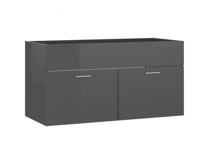 Sonata H Долен шкаф за мивка, сив гланц, 90x38,5x46 см, инженерно дърво