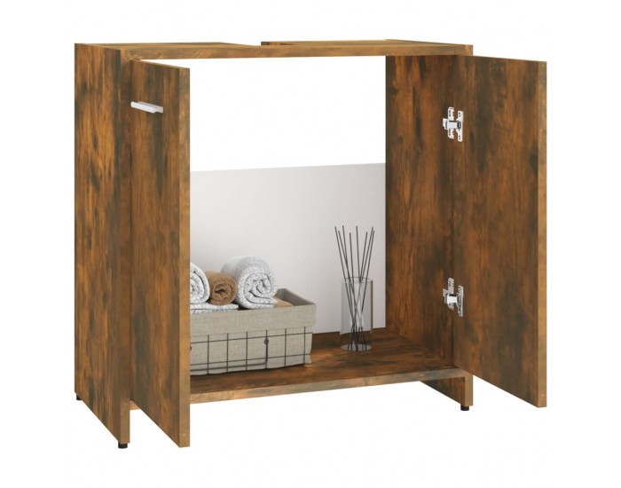Sonata H Шкаф за баня, опушен дъб, 60x33x60 см, инженерно дърво
