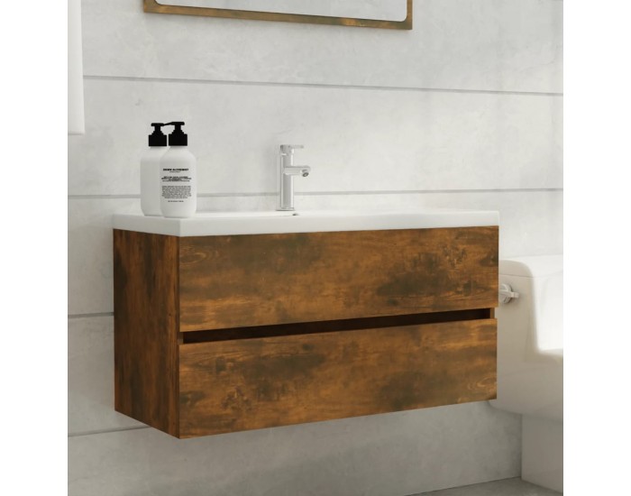 Sonata H Шкаф за мивка, опушен дъб, 90x38,5x45 см, инженерно дърво