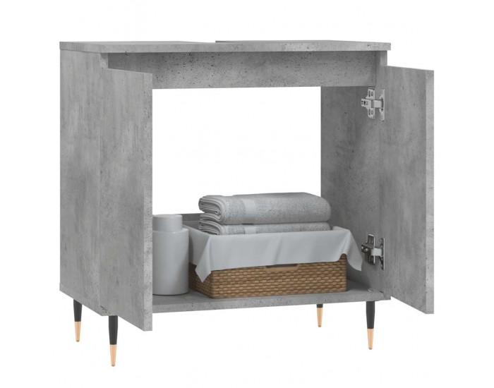 Sonata H Шкаф за баня, бетонно сив, 58x33x60 см, инженерно дърво