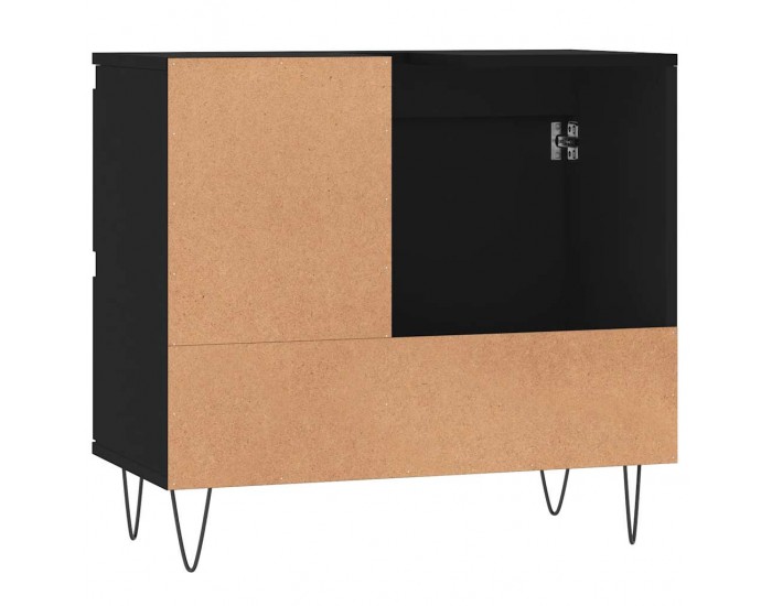 Sonata H Шкаф за баня, черен, 65x33x60 см, инженерно дърво