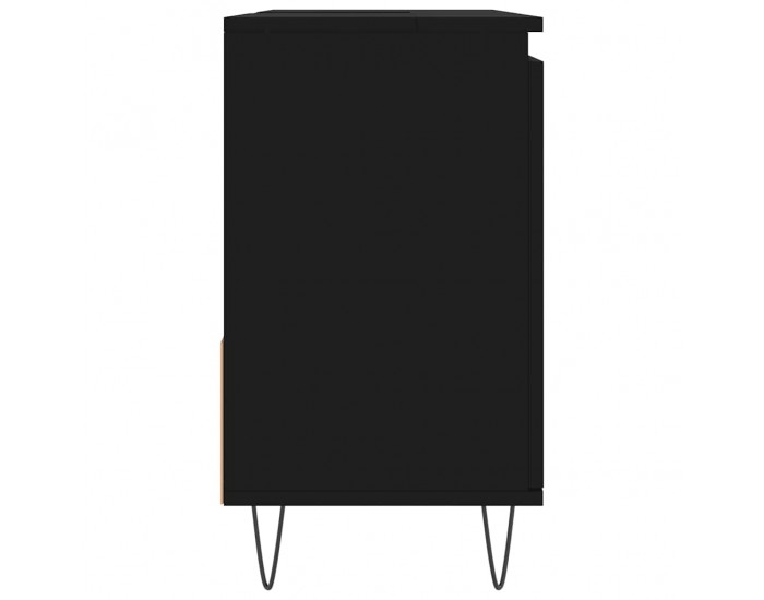 Sonata H Шкаф за баня, черен, 65x33x60 см, инженерно дърво