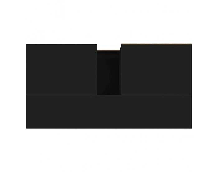 Sonata H Шкаф за баня, черен, 65x33x60 см, инженерно дърво