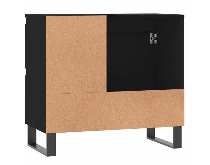 Sonata H Шкаф за баня, черен, 65x33x60 см, инженерно дърво