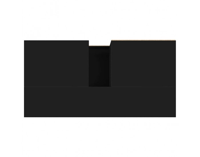 Sonata H Шкаф за баня, черен, 65x33x60 см, инженерно дърво