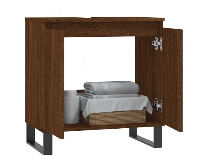 Sonata H Шкаф за баня, кафяв дъб, 58x33x60 см, инженерно дърво