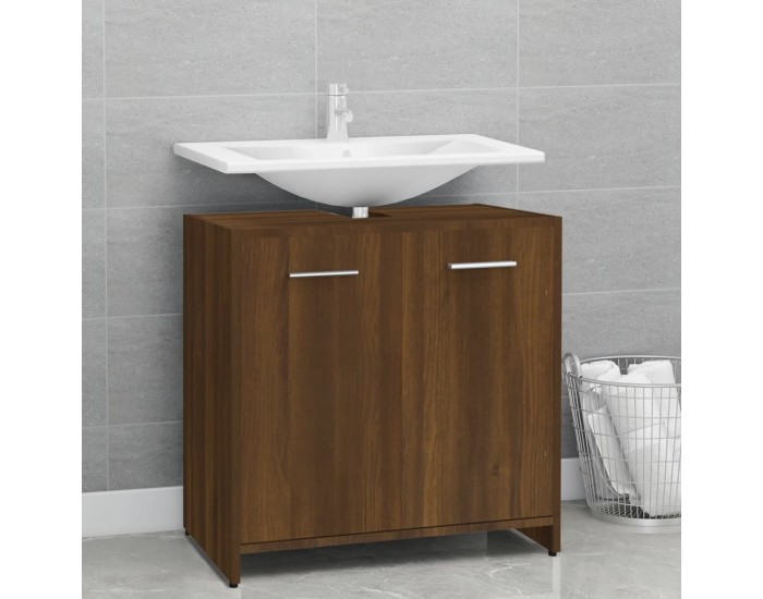 Sonata H Шкаф за баня, кафяв дъб, 60x33x60 см, инженерно дърво