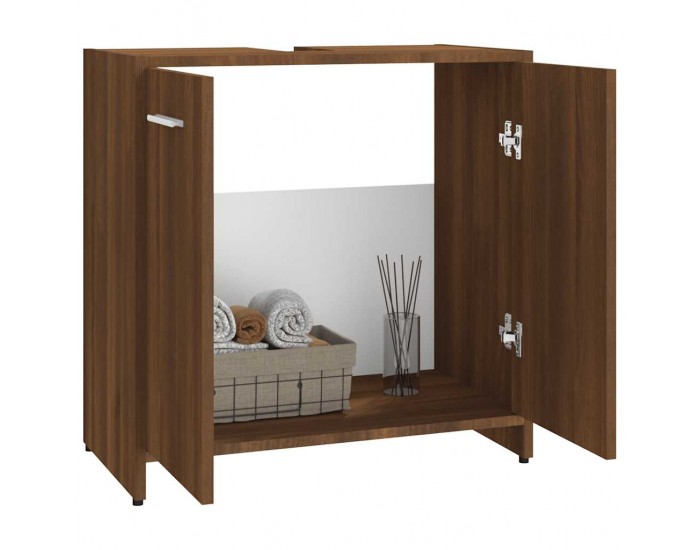 Sonata H Шкаф за баня, кафяв дъб, 60x33x60 см, инженерно дърво
