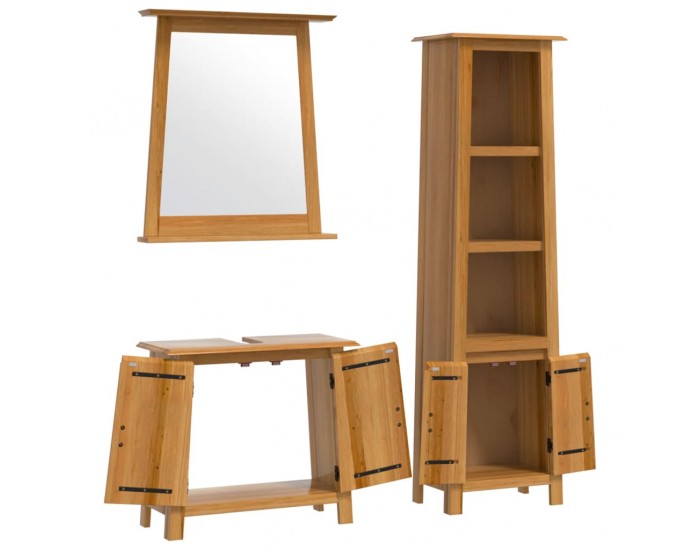 Sonata H Комплект мебели за баня, 3 части, масивна борова дървесина