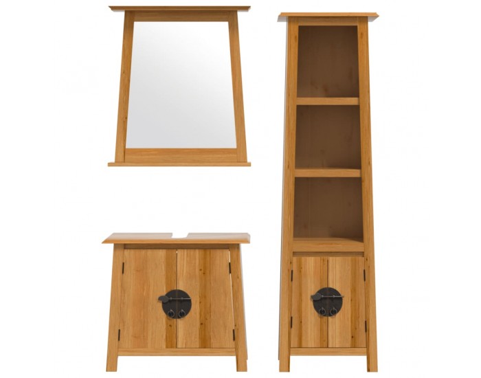 Sonata H Комплект мебели за баня, 3 части, масивна борова дървесина