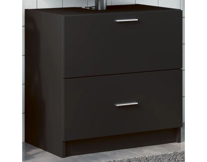 Sonata H Долен шкаф за мивка, черен, 59x37x59 см, инженерно дърво