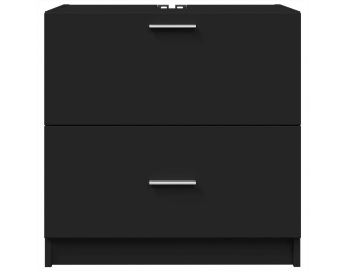 Sonata H Долен шкаф за мивка, черен, 59x37x59 см, инженерно дърво