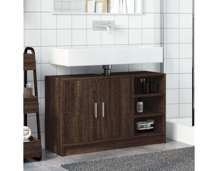 Sonata H Долен шкаф за мивка, кафяв дъб, 90x29x55 см, инженерно дърво