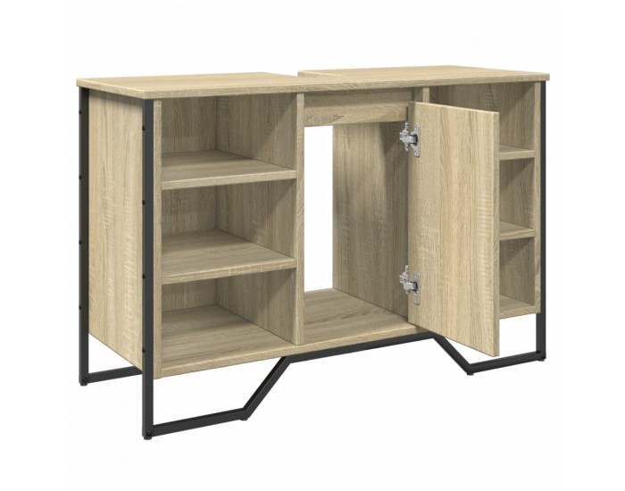 Sonata H Шкаф за мивка за баня, дъб сонома, 91x35x60 см, инженерно дърво