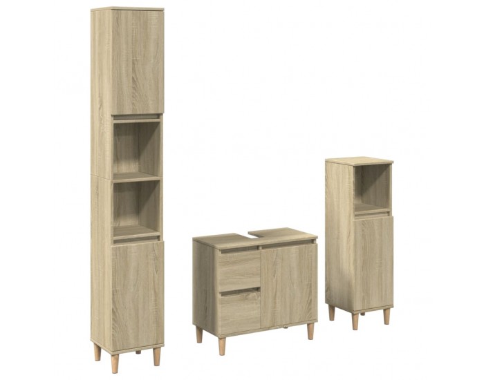 Sonata H Комплект шкафове за баня от 3 части дъб сонома инженерно дърво