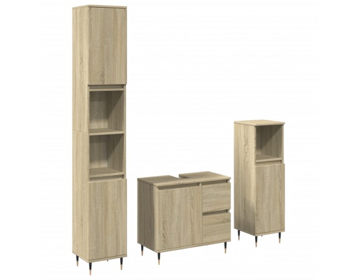 Sonata H Комплект шкафове за баня от 3 части дъб сонома инженерно дърво