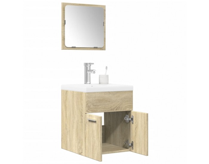 Sonata H Комплект шкафове за баня от 3 части дъб сонома инженерно дърво