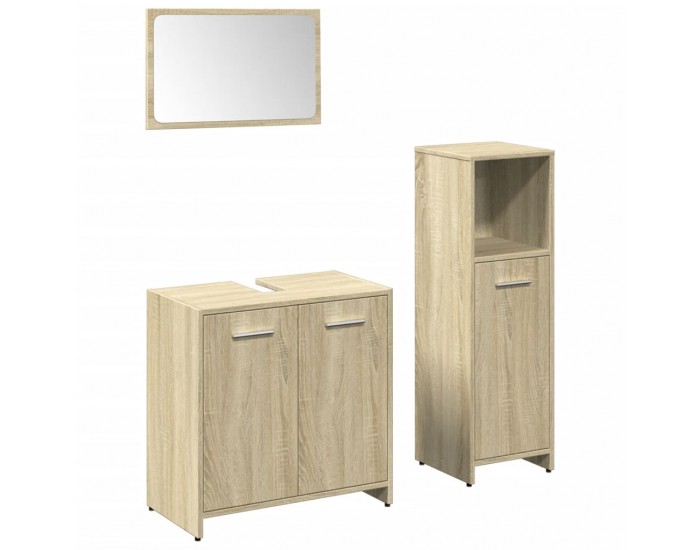 Sonata H Комплект шкафове за баня от 3 части дъб сонома инженерно дърво
