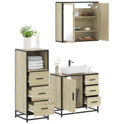 Sonata H Комплект шкафове за баня от 3 части дъб сонома инженерно дърво - Комплекти