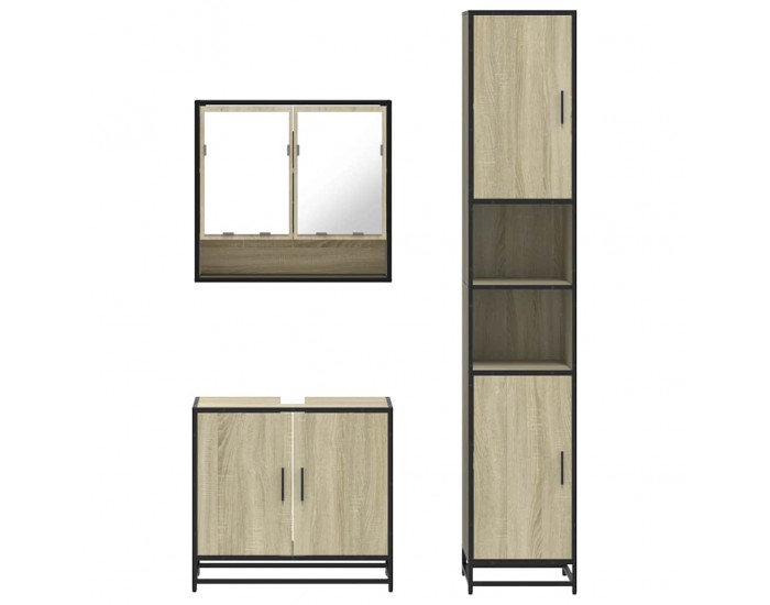 Sonata H Комплект шкафове за баня от 3 части дъб сонома инженерно дърво