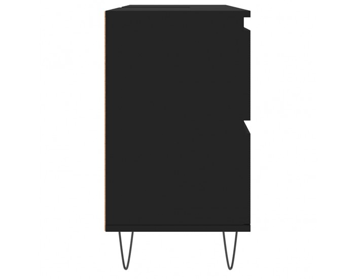 Sonata H Шкаф за баня, черен, 80x33x60 см, инженерно дърво