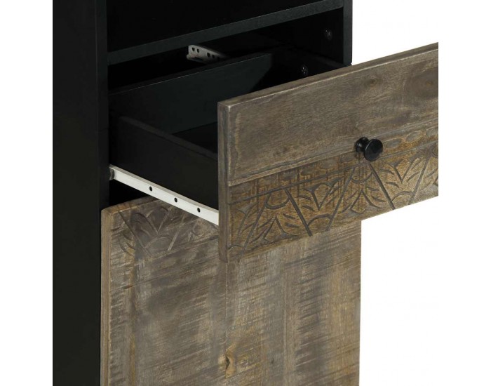 Sonata H Шкаф за баня 38x33x160 см масивно мангово дърво