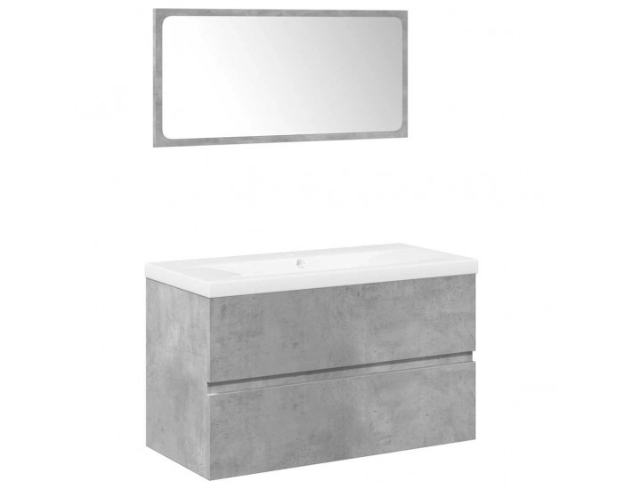 Sonata H Комплект мебели за баня от 3 части бетонно сив инженерно дърво